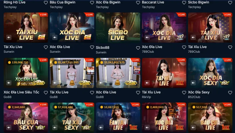 Danh Mục Trò Chơi Tại Sảnh Live Casino RikBet Trải Nghiệm Đỉnh Cao Với Công Nghệ Phát Sóng Trực Tiếp Sắc Nét