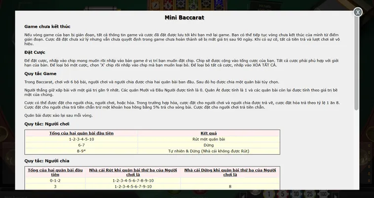 Quay Số Mini Baccarat Tại Rikbet Trải Nghiệm Đẳng Cấp Với Tỷ Lệ Thưởng Khủng